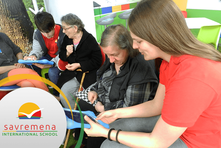 Spending time with seniors from the Fenix retirement home at Savremena International School