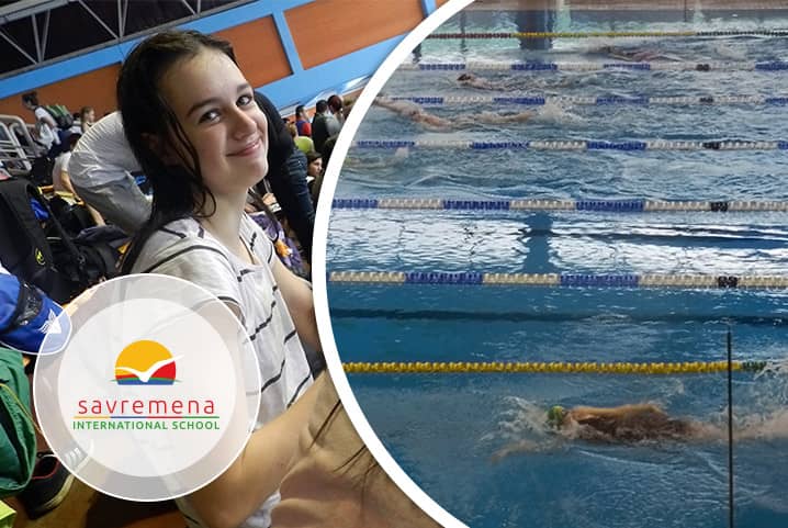 Tara Ćulibrk swam in Savremena’s colours at the national swimming championship